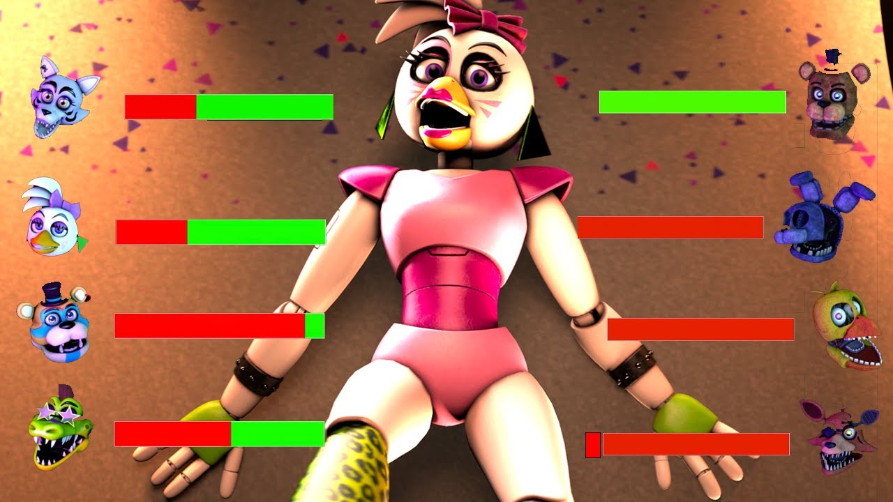 Top 5 SECURITY BREACH vs FNaF Fight Animations WITH Healthbars