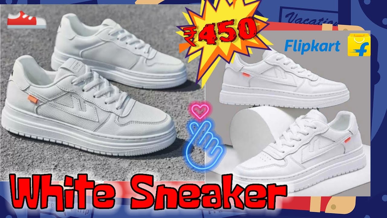 WHITE SNEAKERS @flipkart  | ₹450💥 Unboxing & Review | SHM MEDIA ⚡⚡