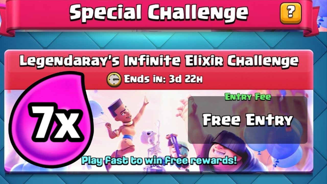 7X Infinite Elixir Challenge Deck! (Clash Royale) || Best Legendary Infinite Elixir deck || meme