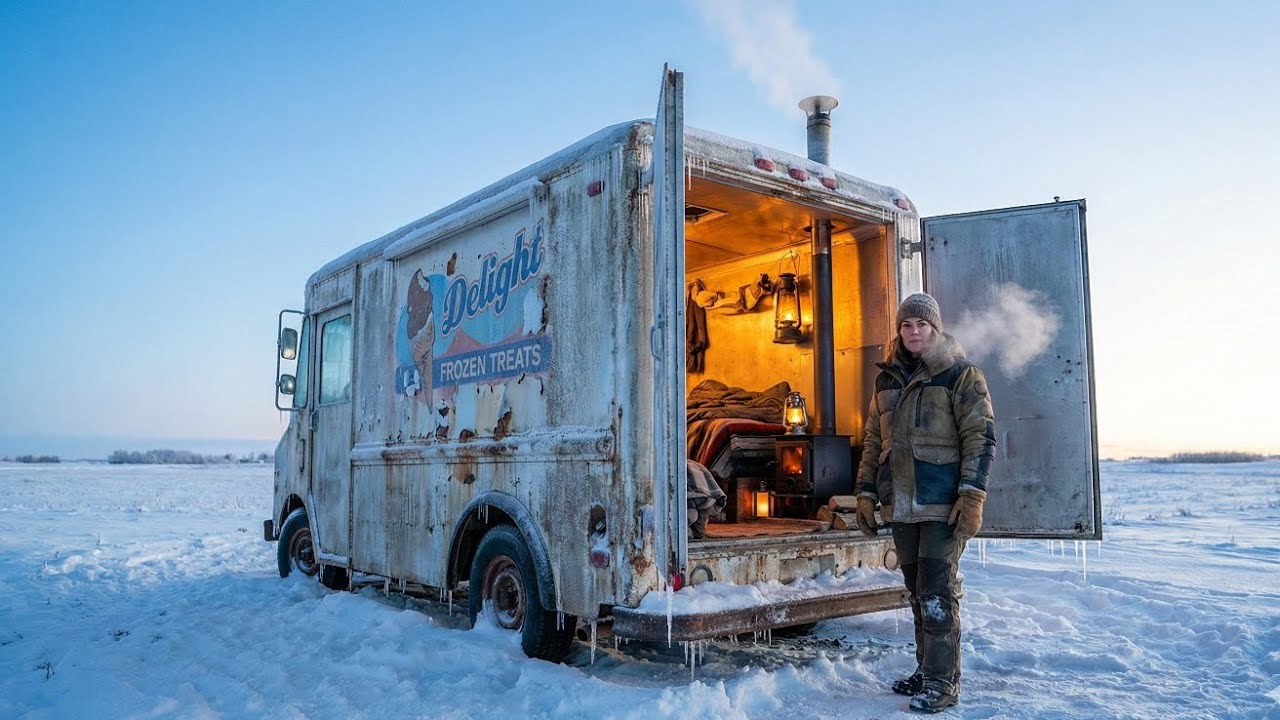 She Survived a Blizzard in a Broken Ice-Cream Truck Freezer — Transformed It Into a Warm Home