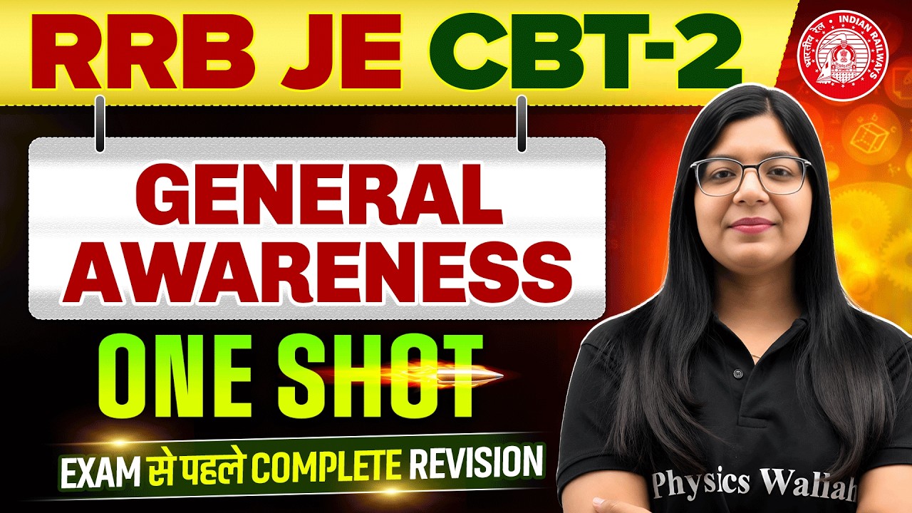 General Awareness in ONE SHOT 🔥| RRB JE General Awareness | RRB JE CBT 2 Preparation