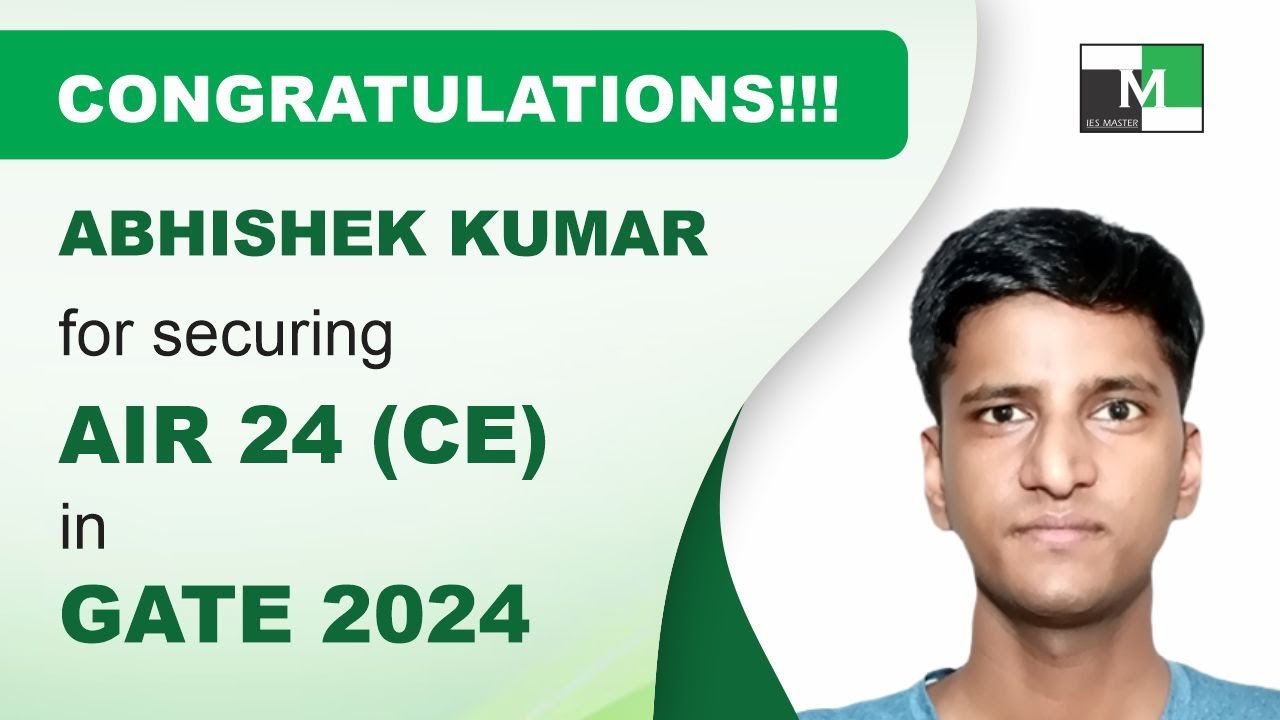 GATE 2024 Topper | Abhishek Kumar AIR-24 Civil Engineering | IES Master Student | Toppers Strategy