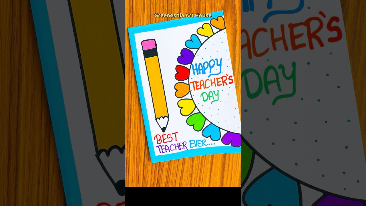 Last Minute🩵❤️💛Teachers Day Card #shorts