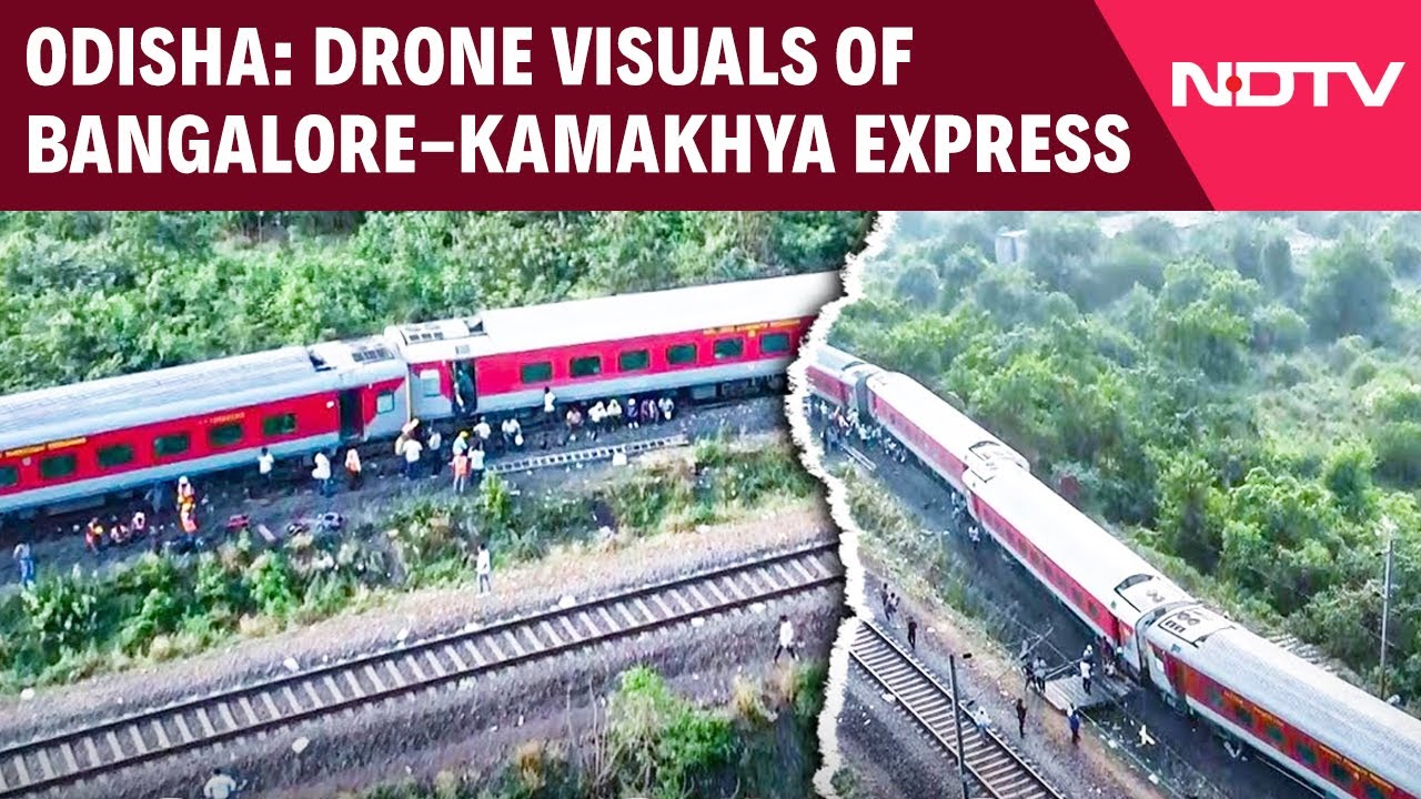 Kamakhya Train Accident | Drone Visuals Of Bangalore-Kamakhya Express Train Derailed In Cuttack