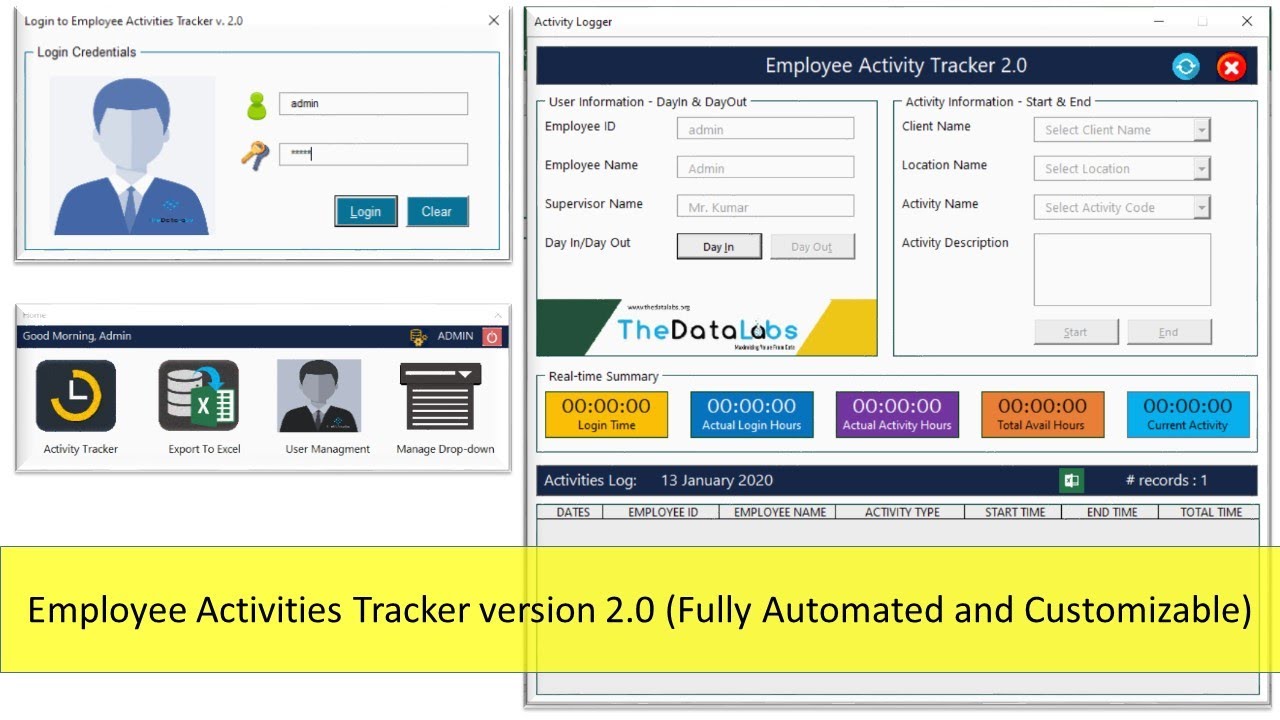 Fully Automated Employee Activities Tracker version 2.0 (Demo and Configuration) - Premium Tool