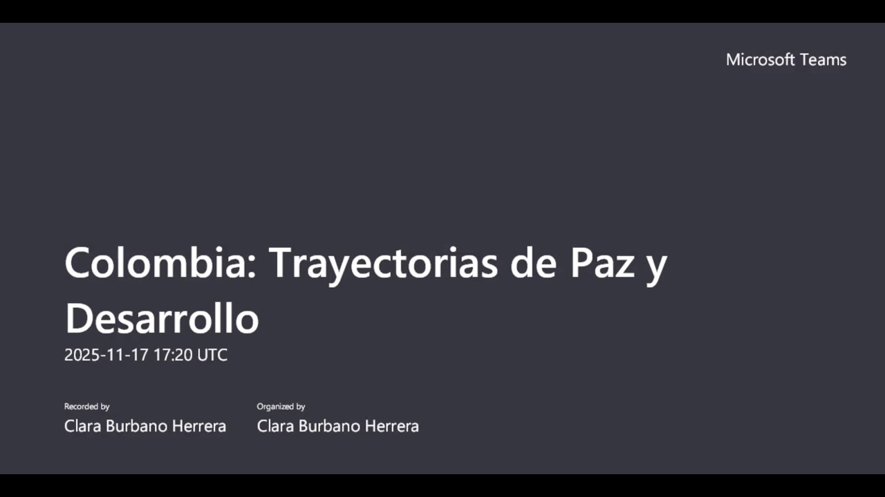 Talk: Colombia: Paths of Peace and Development | Implementing the Final Peace Agreement