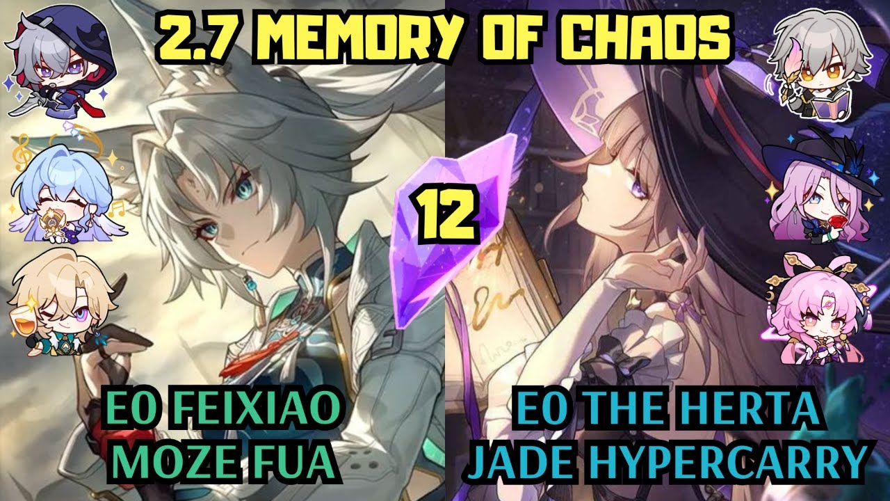 E0 Feixiao Moze FuA & E0 The Herta Jade Hypercarry | NEW! 2.7 Memory of Chaos 12 | Honkai Star Rail