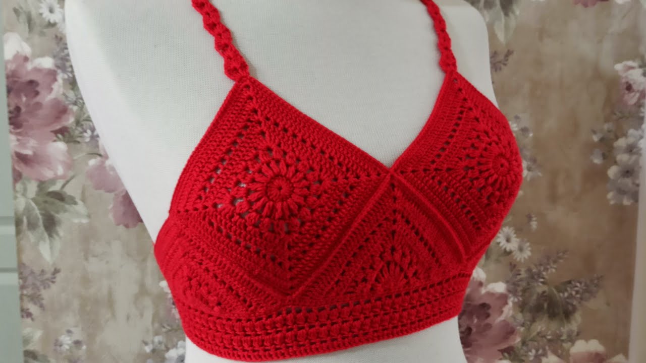 Motifli Crop Top Büstiyer / Tığ İşi Büstiyer Modelleri / Basit ve Şık Büstiyer Yapılışı / PART 1
