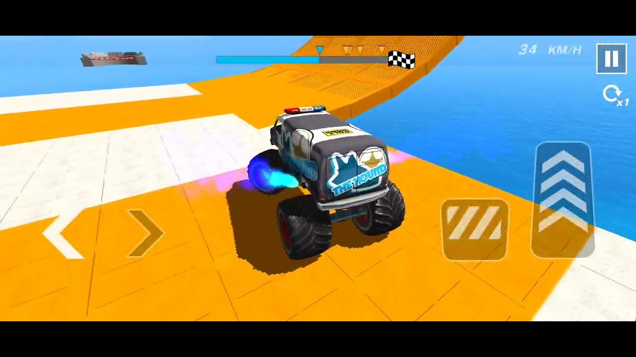 Monster Truck Stunt Car Extreme Jumps & Crazy Stunts!