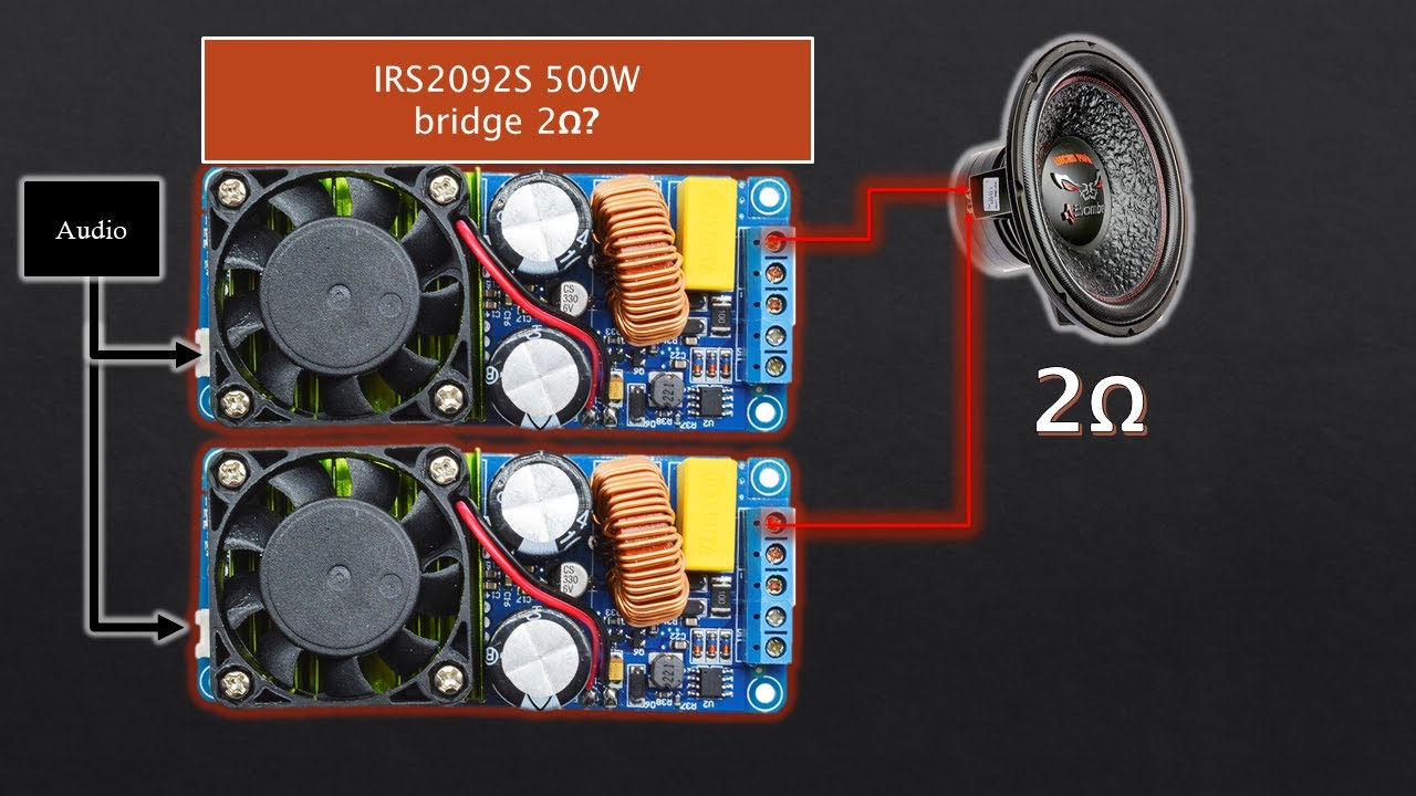Placa amplificadora 500w irs2092 em bridge 2ohms?