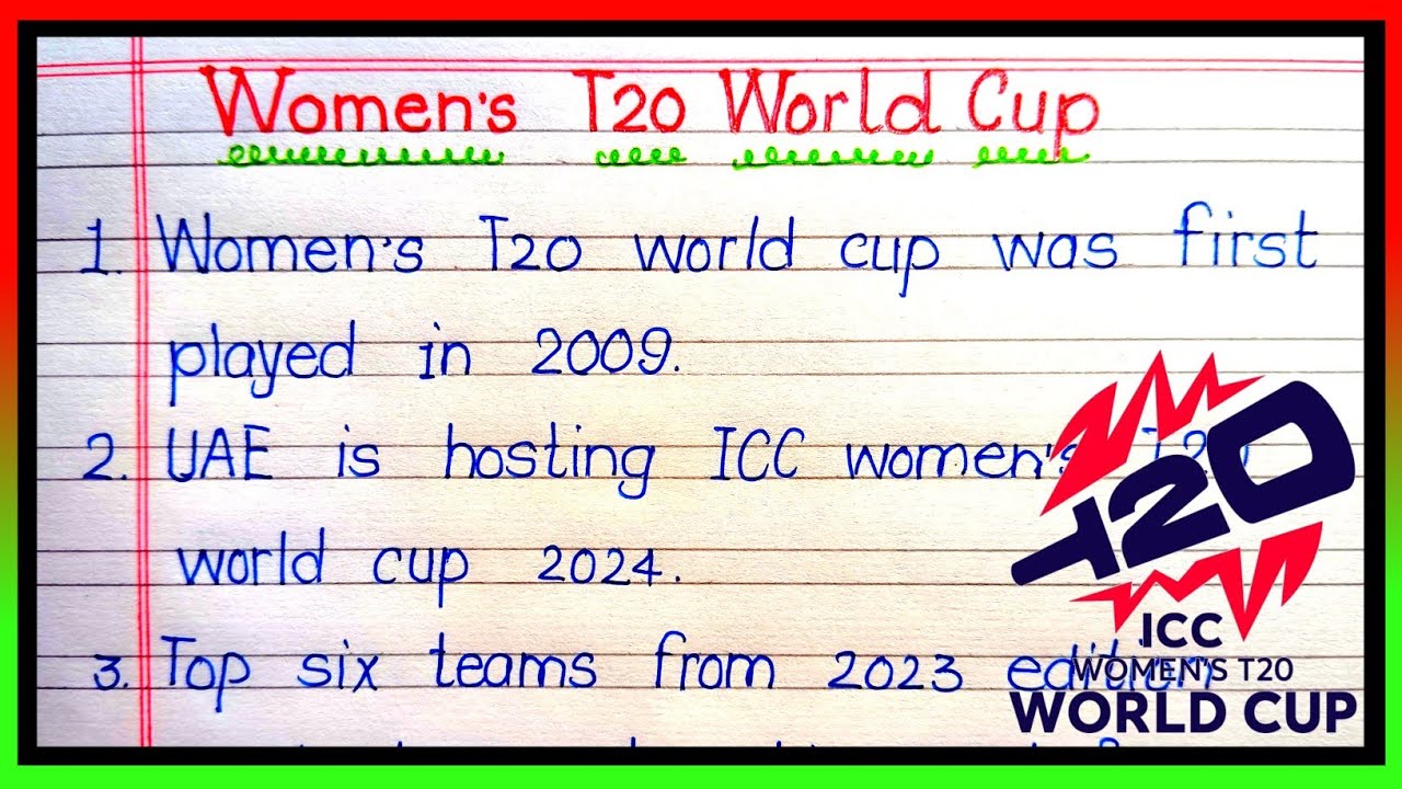 10 lines on ICC women cricket world cup | Essay on women's T20 World Cup | Essay on T20 World Cup