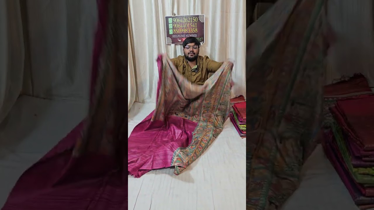 সবাই তাকাবেই তাকাবে 👀❣️| Ghicha Tussar Madhubani Print | Muga Silk Saree | WPUS- 9064262150 ||