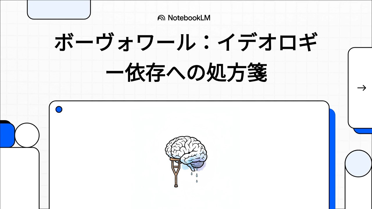 ボーヴォワール：イデオロギー依存への処方箋　（ギ・デュ・プレシ：イデオロギー中毒の解毒剤としてのシモーヌ・ド・ボーヴォワールの実存主義倫理）　#解説動画