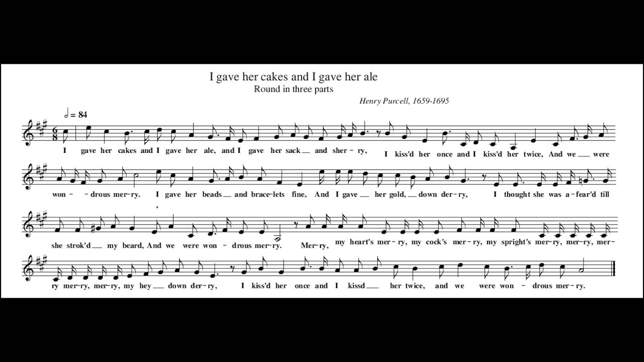 I Gave Her Cakes and I Gave Her Ale (Round) - Henry Purcell