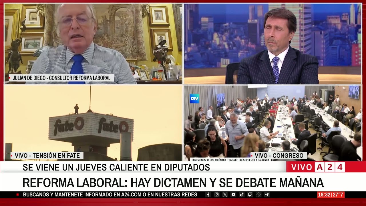 🔴 REFORMA LABORAL: SE VIENE UN JUEVES CALIENTE EN DIPUTADOS