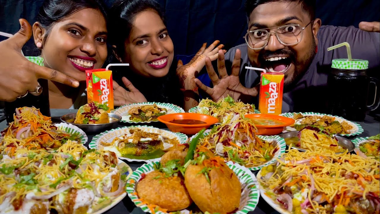 Samosa chart, tikki chat, Dahi papdi chat, gulgula chart aur Raj Kachori🔥🤤👌eating challenge 🔥👌