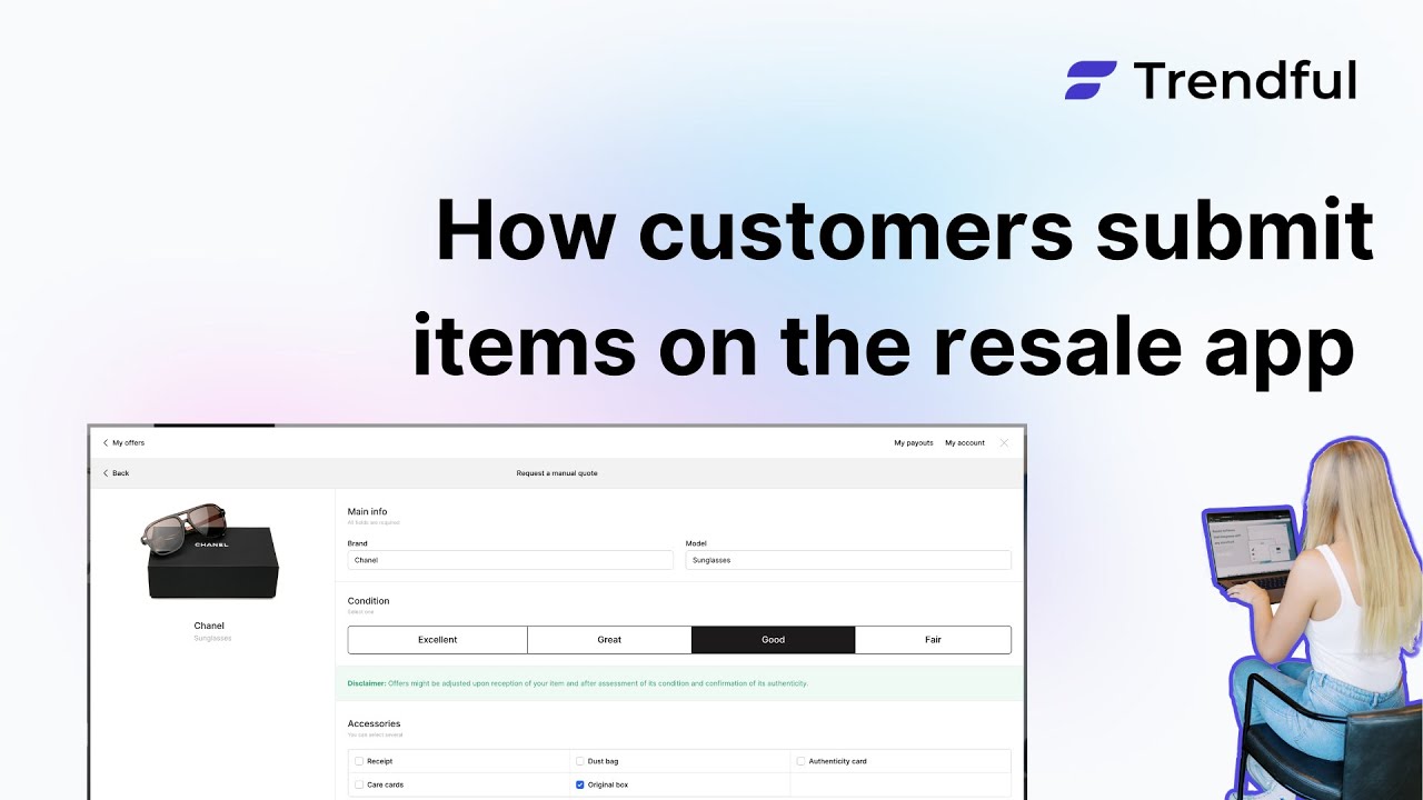 How do customers submit items on the Resale App