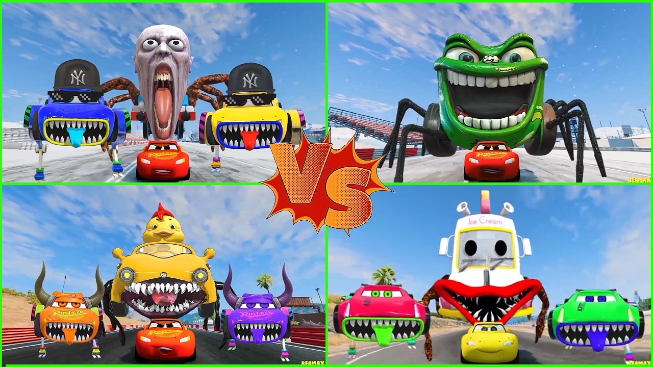 ULTIMATE CAR BATTLE! 🚗🔥 McQueen Eater vs Mega Monster Trucks | GTA 5 FIGHT