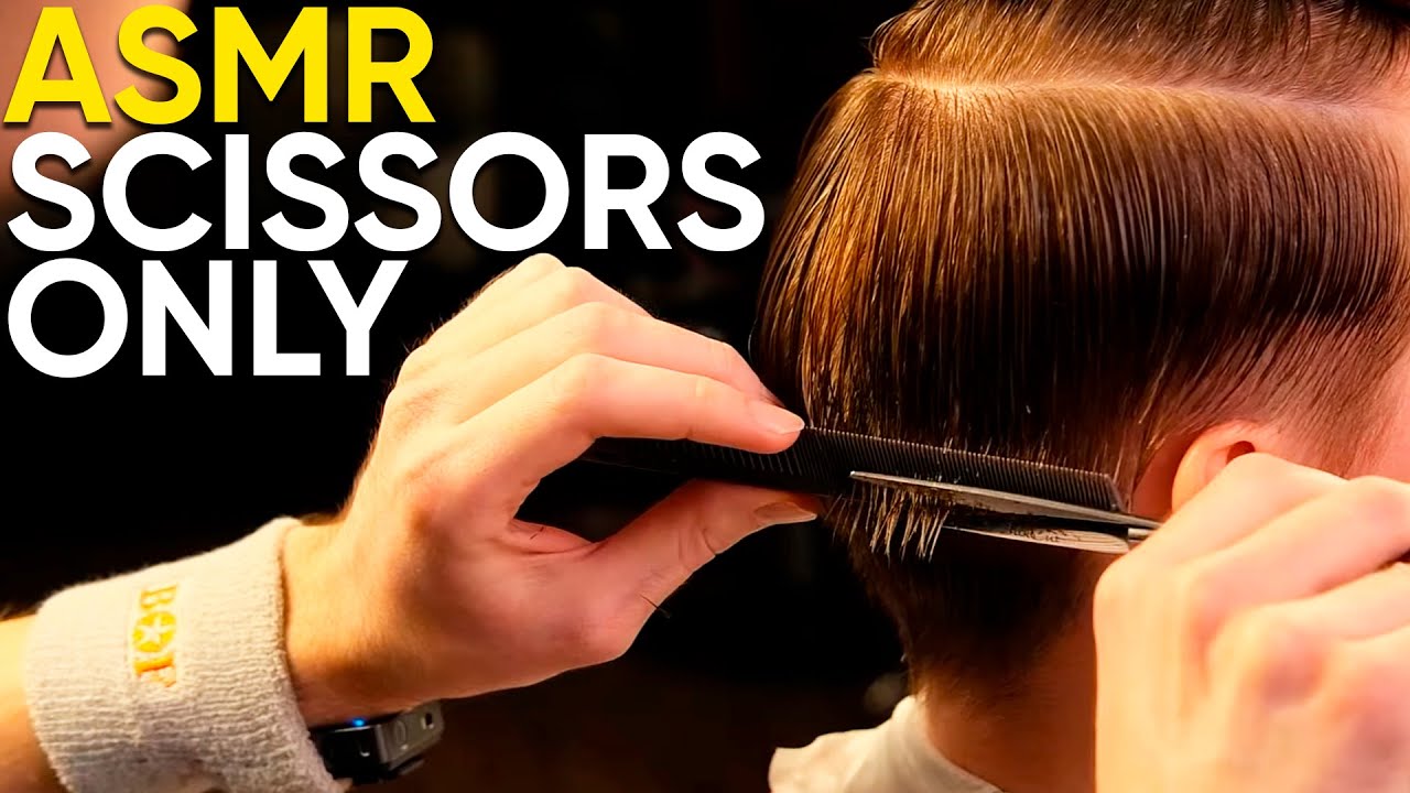 Satisfying ASMR Barber &ndash; Pure Scissor Cutting, Textured Styling & Crisp Scissor Sounds (No Talking)