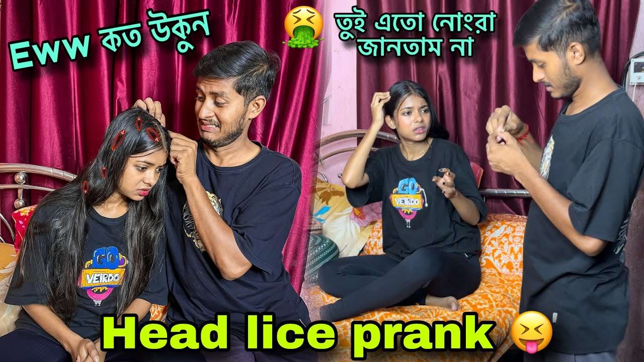 Head lice prank on Girlfriend front of my family 🤯🧿 Prank on girlfriend 😜 she gone emotional