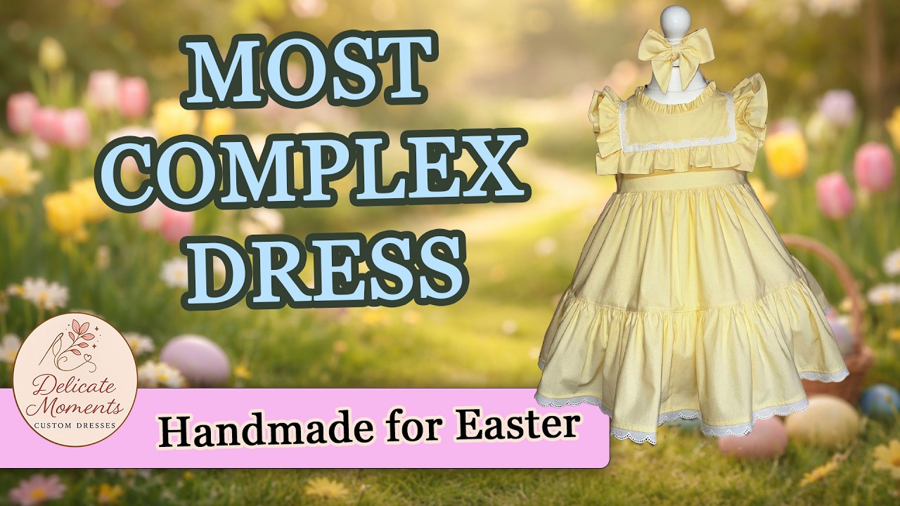 Making the Most Complex Easter Dress I've Ever Sewn | Vintage Handmade Girls Dress