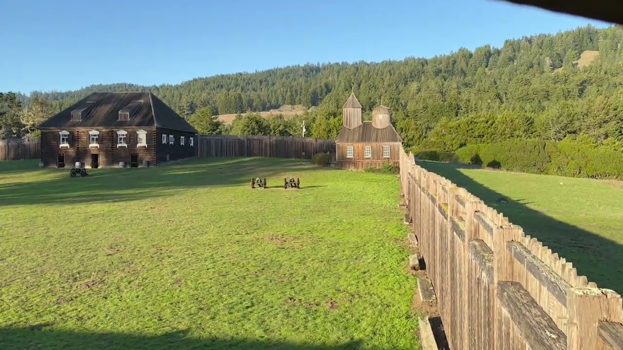 View of the Russian Fort Ross State Historic Park on California's Pacific Coast Highway