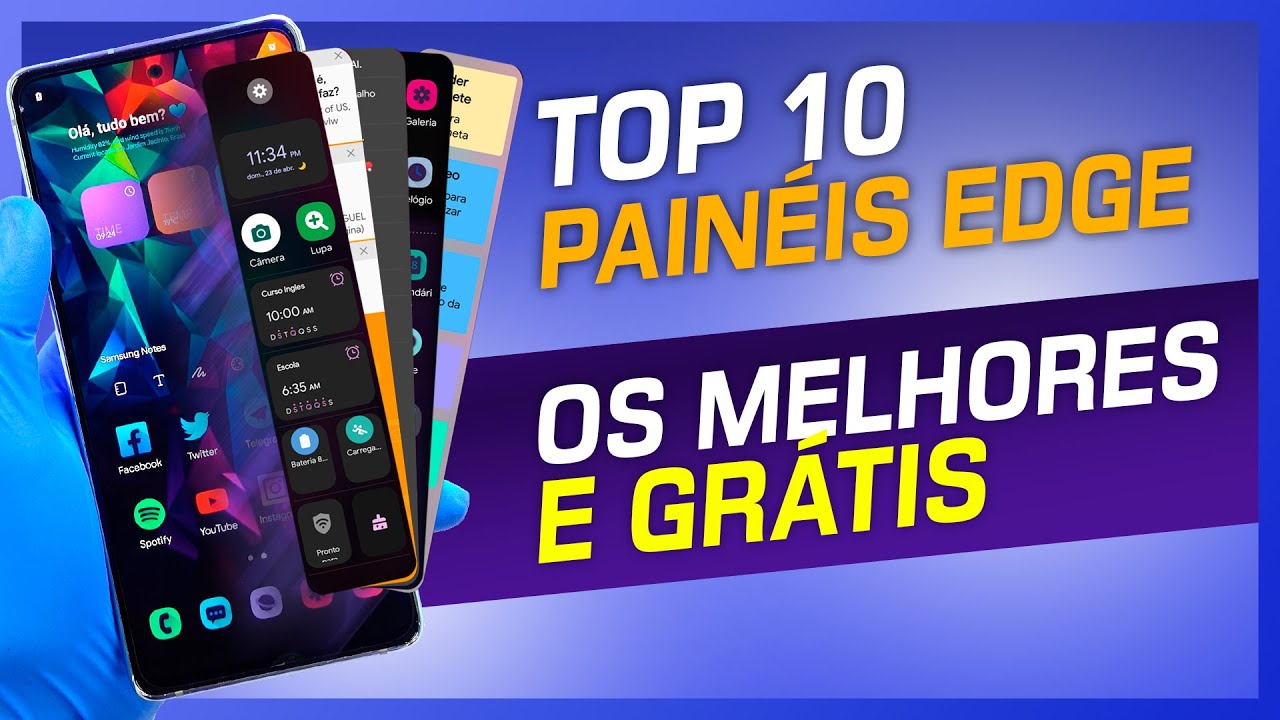 🔵 Os 10 MELHORES painéis edge GRÁTIS para Samsung Galaxy focados em PRODUTIVIDADE!