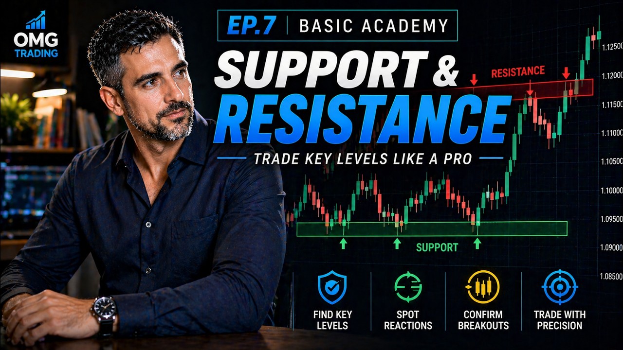 OMG TRADING Basic Academy Ep 7 - Support & Resistance Explained Trade Key Levels Like a Pro