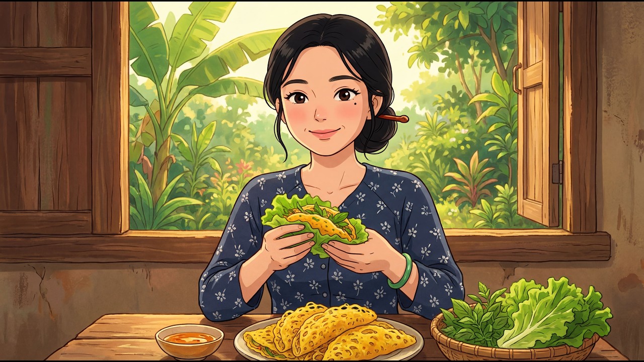 Finding Wild Mushrooms & Making Crispy Bánh Xèo - Vietnamese Countryside Cooking | Ghibli ASMR