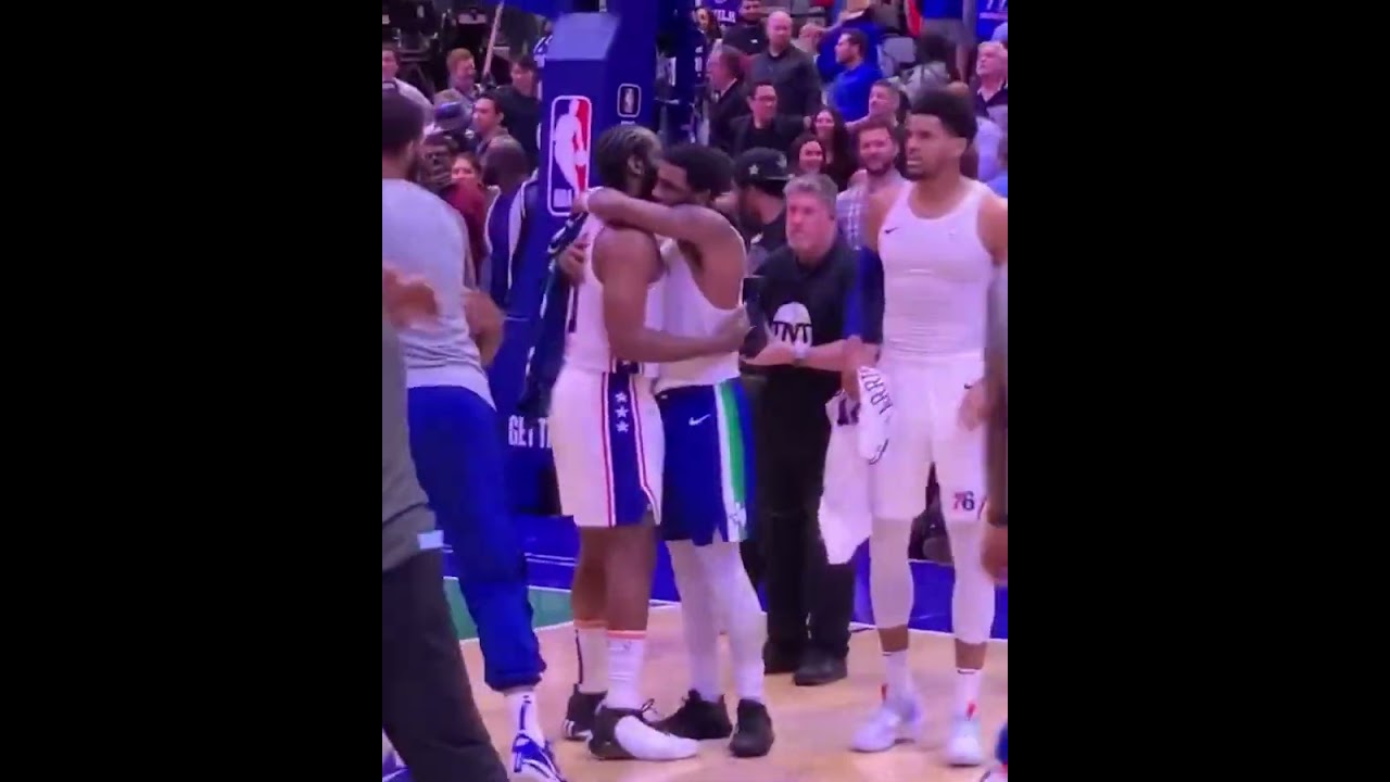 James Harden and Kyrie Irving embrace each other post game 🤝 #shorts
