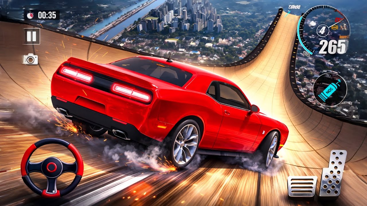 Impossible Car Mega Stunts Ramp Simulator - Mega Ramp Driving - Android Gameplay 