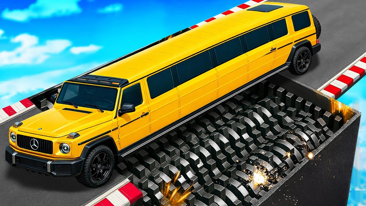 ¡Probando COCHES contra TRITURADORA GIGANTE en GTA 5