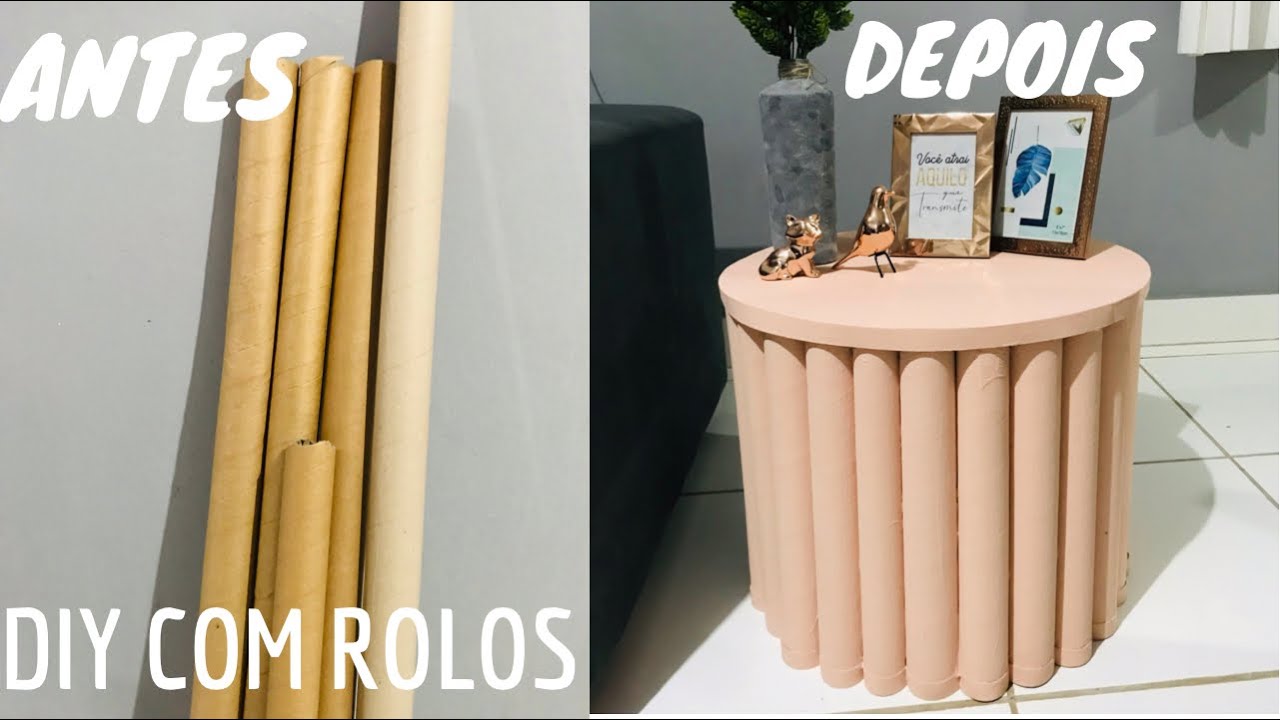 Como fazer uma mesa incrível com rolos de papelão - DIY fácil e criativo