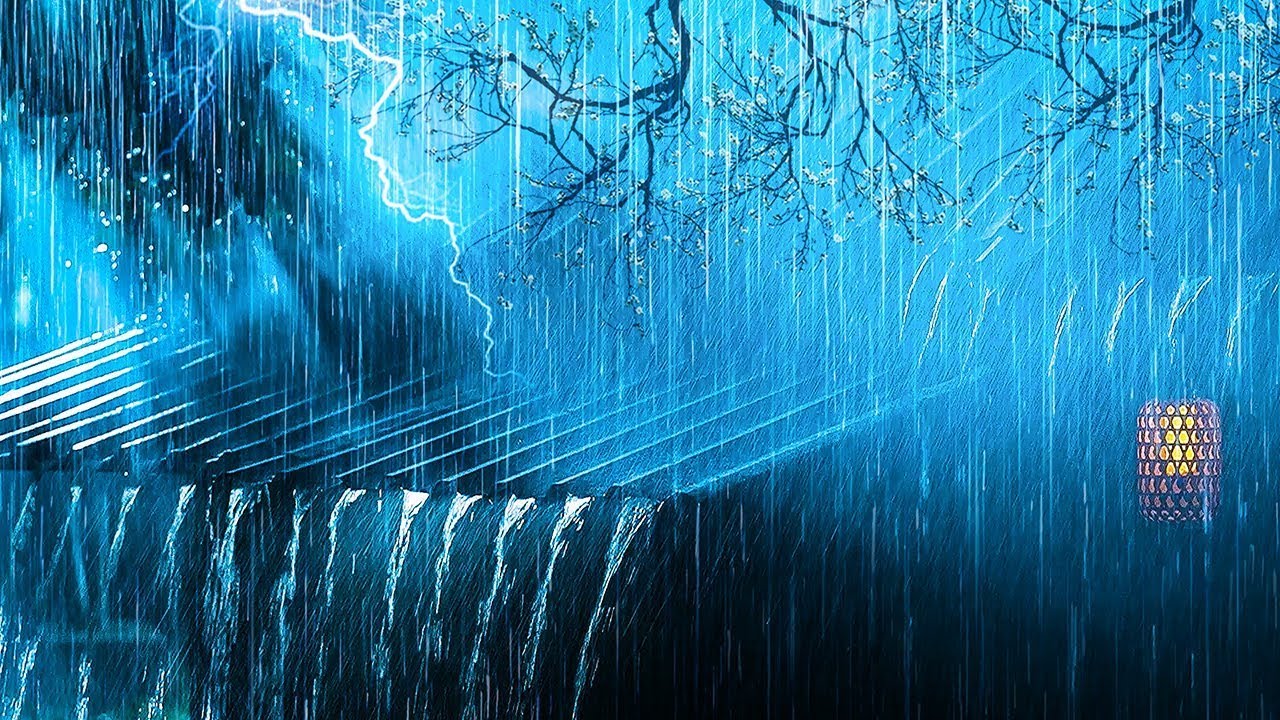 Beat Stress & Goodbye Insomnia in 3 Minutes with Heavy Rain,Thunder Sounds on a Tin Roof at Night