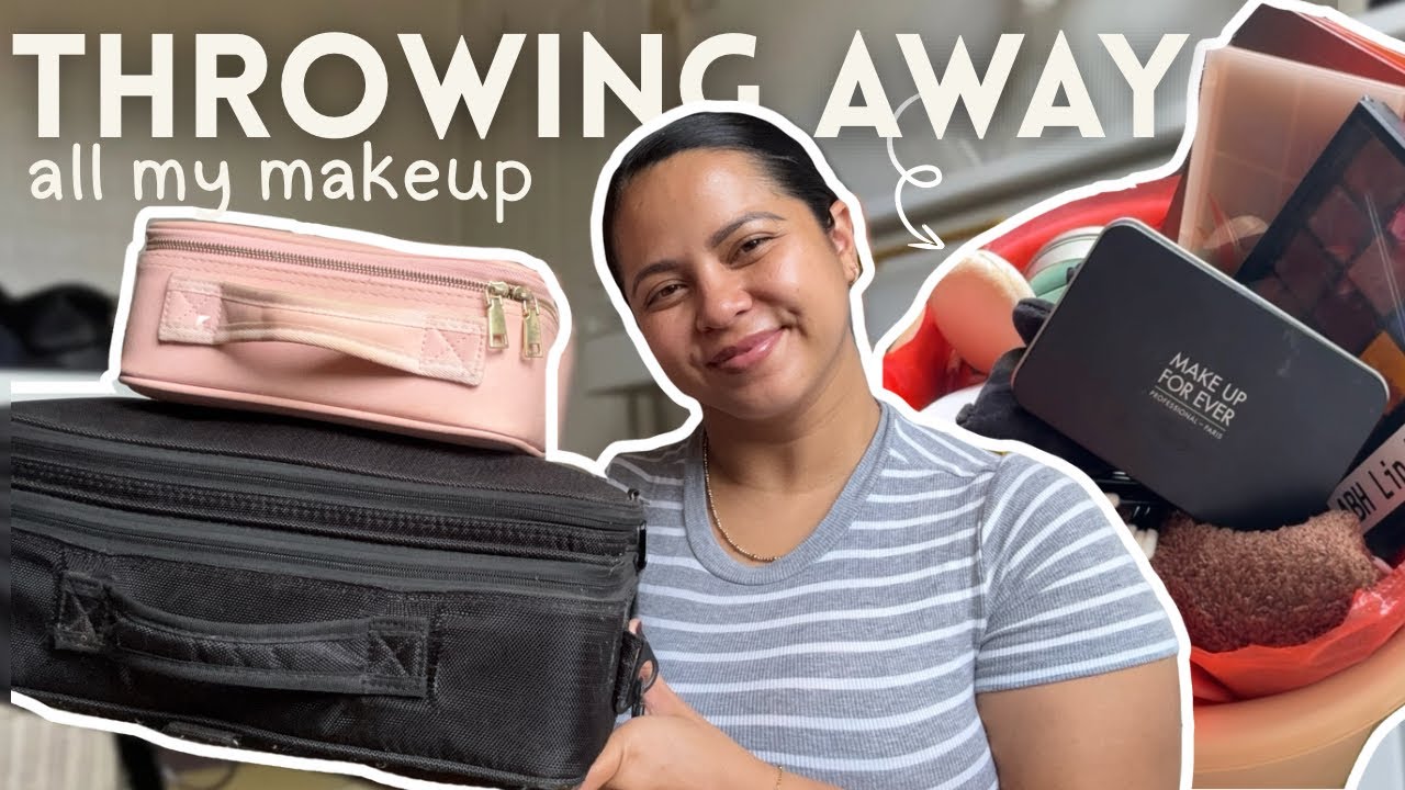 THROWING OUT ALL OF MY MAKEUP 🗑️ || Jensthetic 