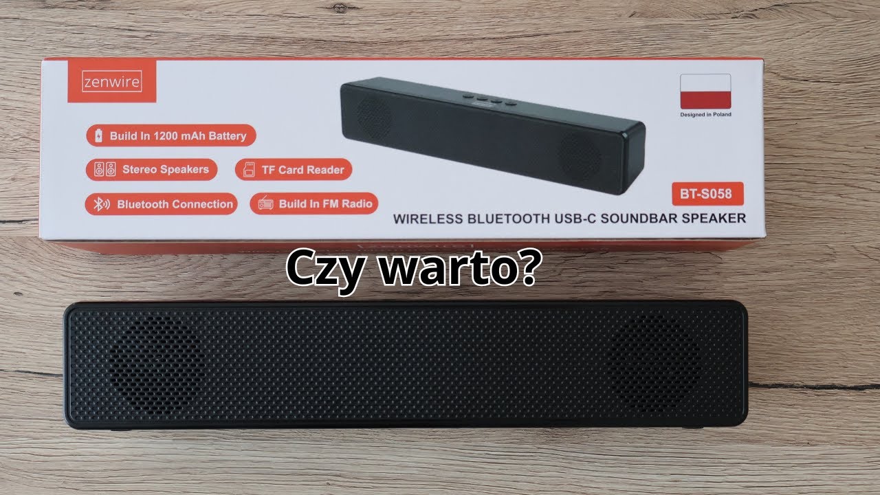 Test mini Soundbar Zenwire BT-S058 - z wbudowanym akumulatorem -  Bluetooth , Radio FM za 60zł