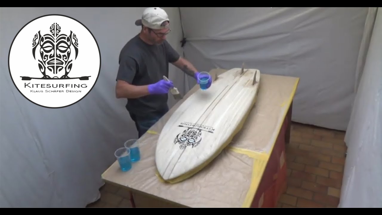 Surfboard Wellenreiter - Kiteboard selber bauen aus Paulownia - Holz 05.2018  (woodboard Design)