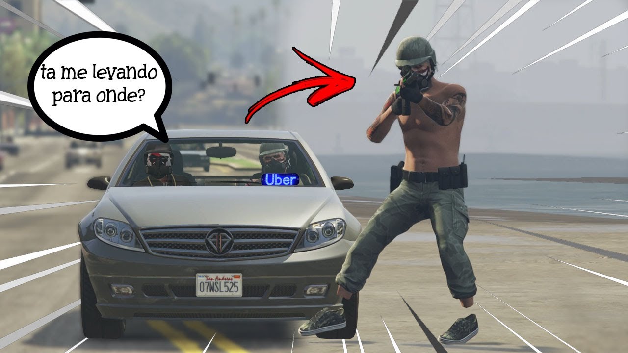 GTA 5 - Trabalhei de UBER no GTA e Acabei num X1 &Eacute;PICO com um TRYHARD!