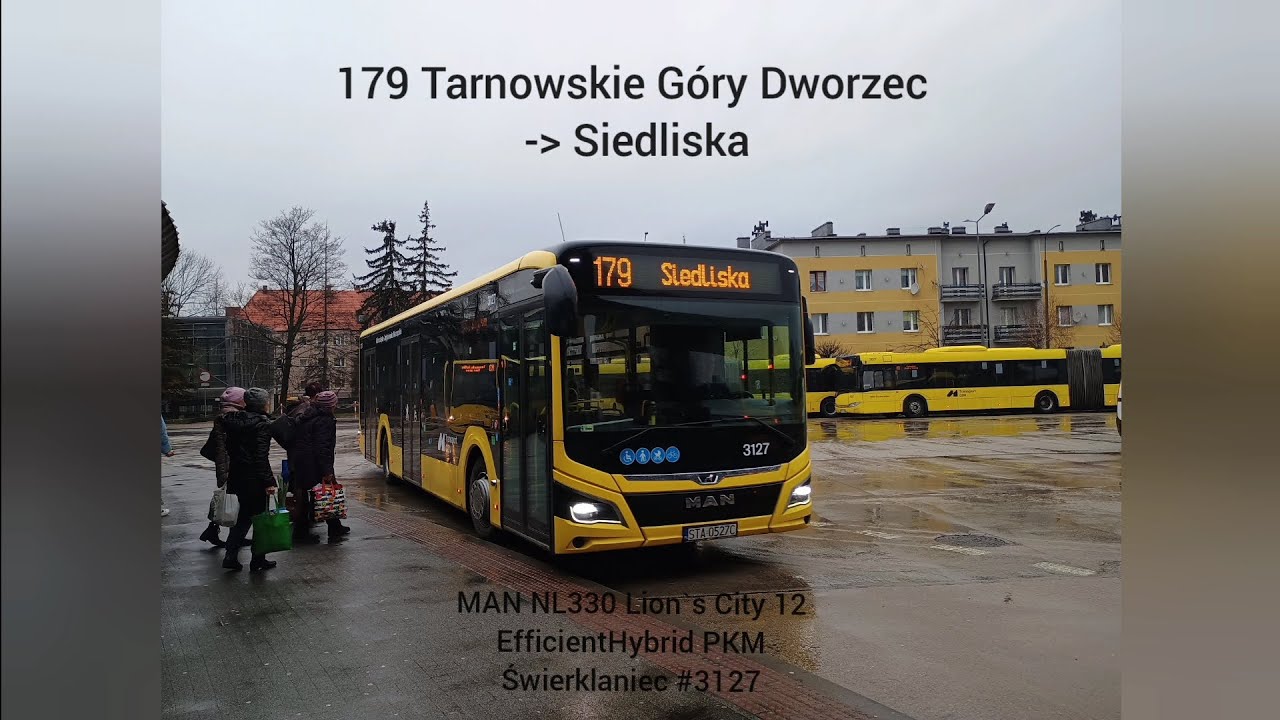 🚍 GZM - Linia 179 - MAN NL330 Lion`s City 12 EfficientHybrid #3127 PKM Świerklaniec Cabin View #1 🚍