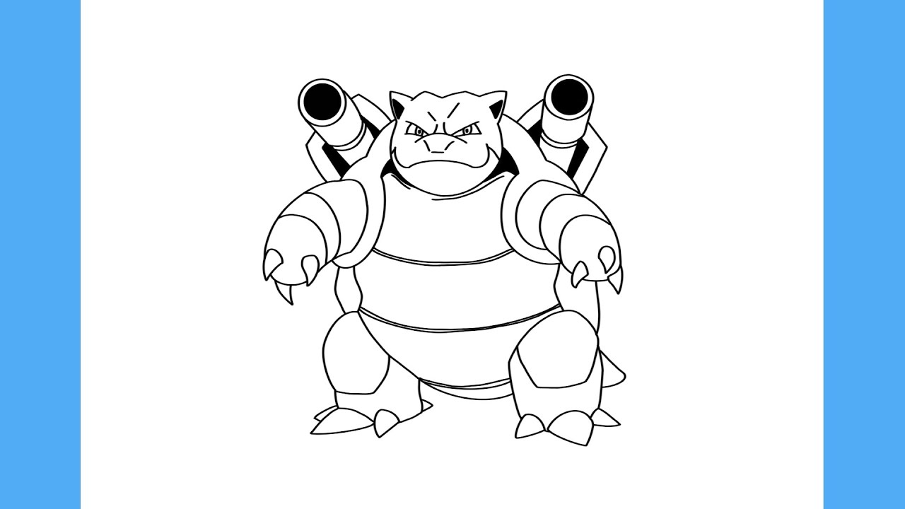COMO DESENHAR O POKEMON BLASTOISE - COMO DESENHAR POKÉMON