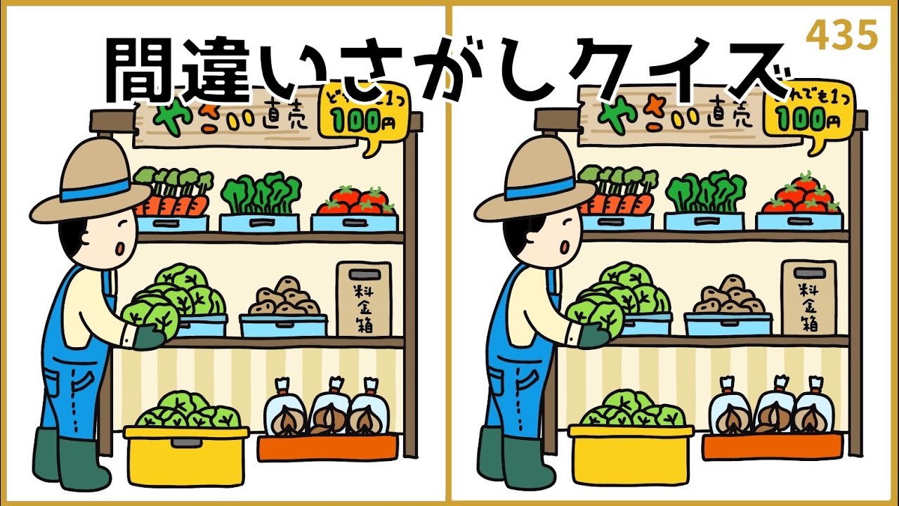 【間違い探しクイズ】高齢者向けイラスト集！おすすめ脳トレ【中級レベル】#435