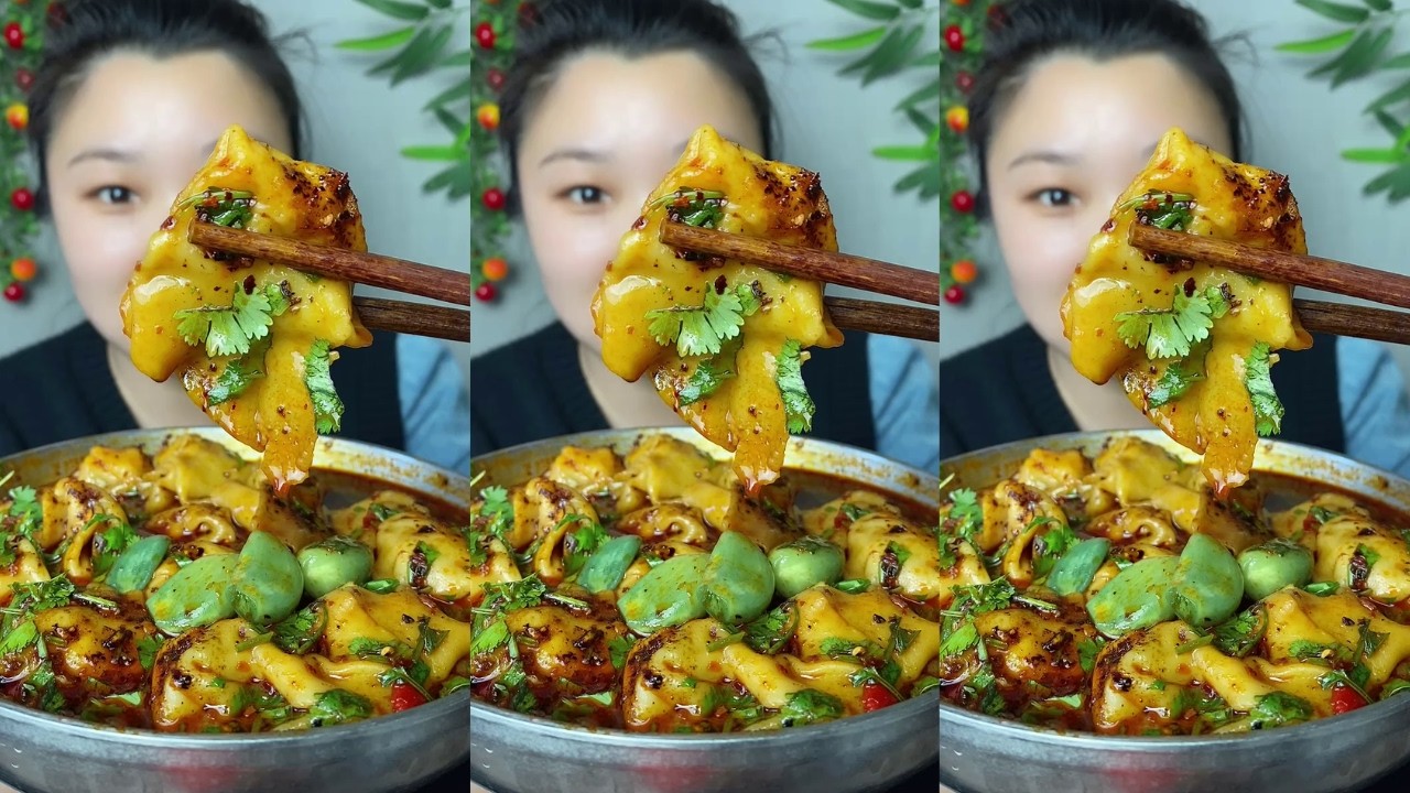 Rural Food Satisfying Eating Spicy Dumplings | Delicious Mukbang