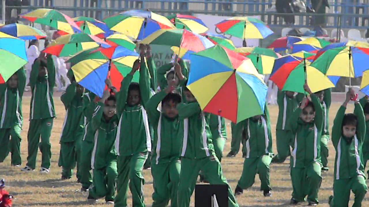 sports day 2011 umbrella drill