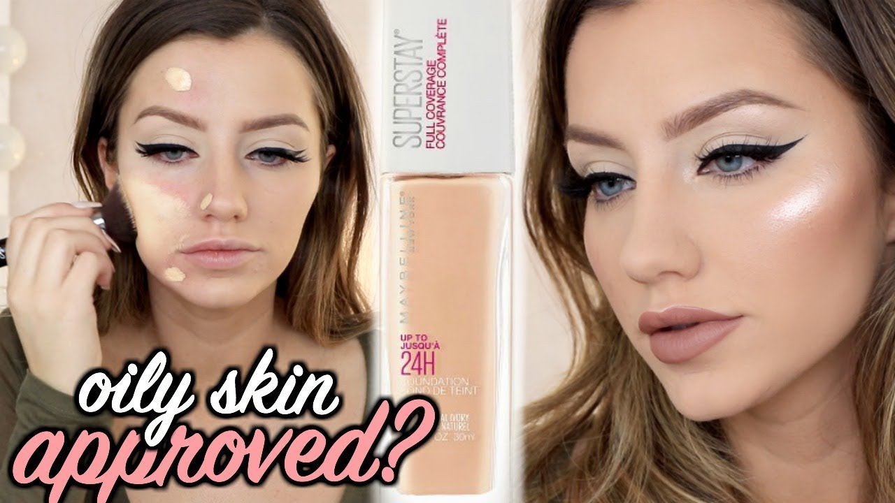Maybelline SUPERSTAY FULL COVERAGE FOUNDATION Review + Wear Test | Oily Skin |  Jazzi Filipek