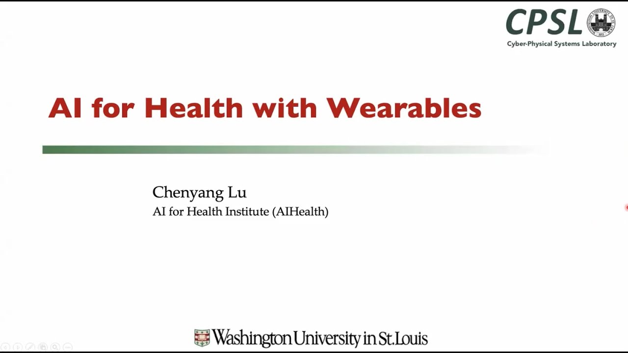 Mobile and Wearable Health Seminar Series: AI for Health with Wearables