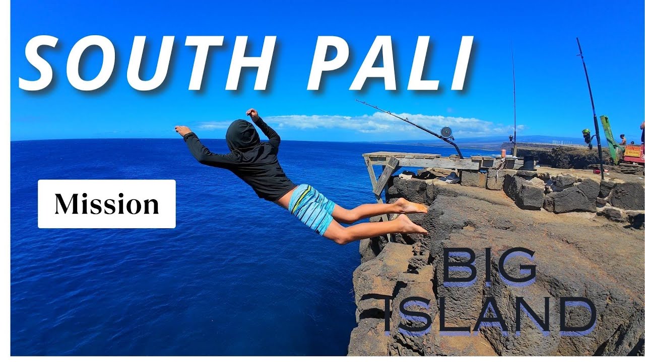 South Point Pali Mission, рыбалка и прыжки со скал, Большой остров, Гавайи