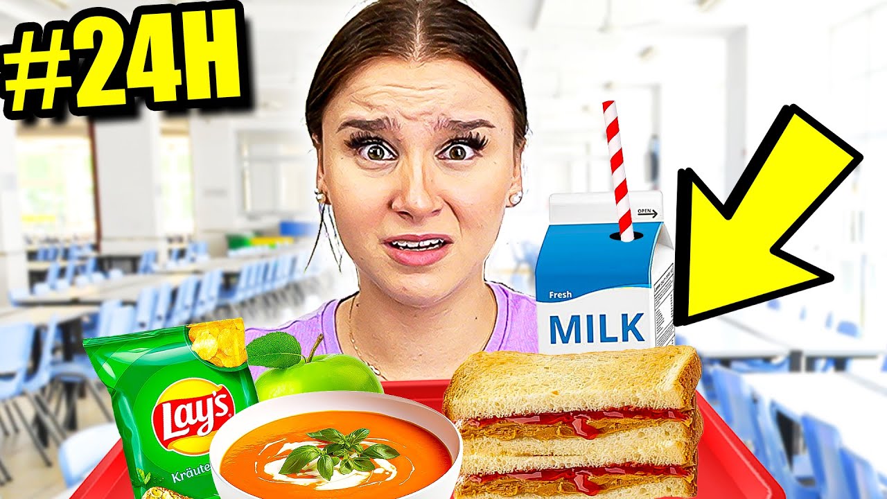 Essen wie in der SCHULE ! 🍎🥪 (für 24 Stunden) - Celina