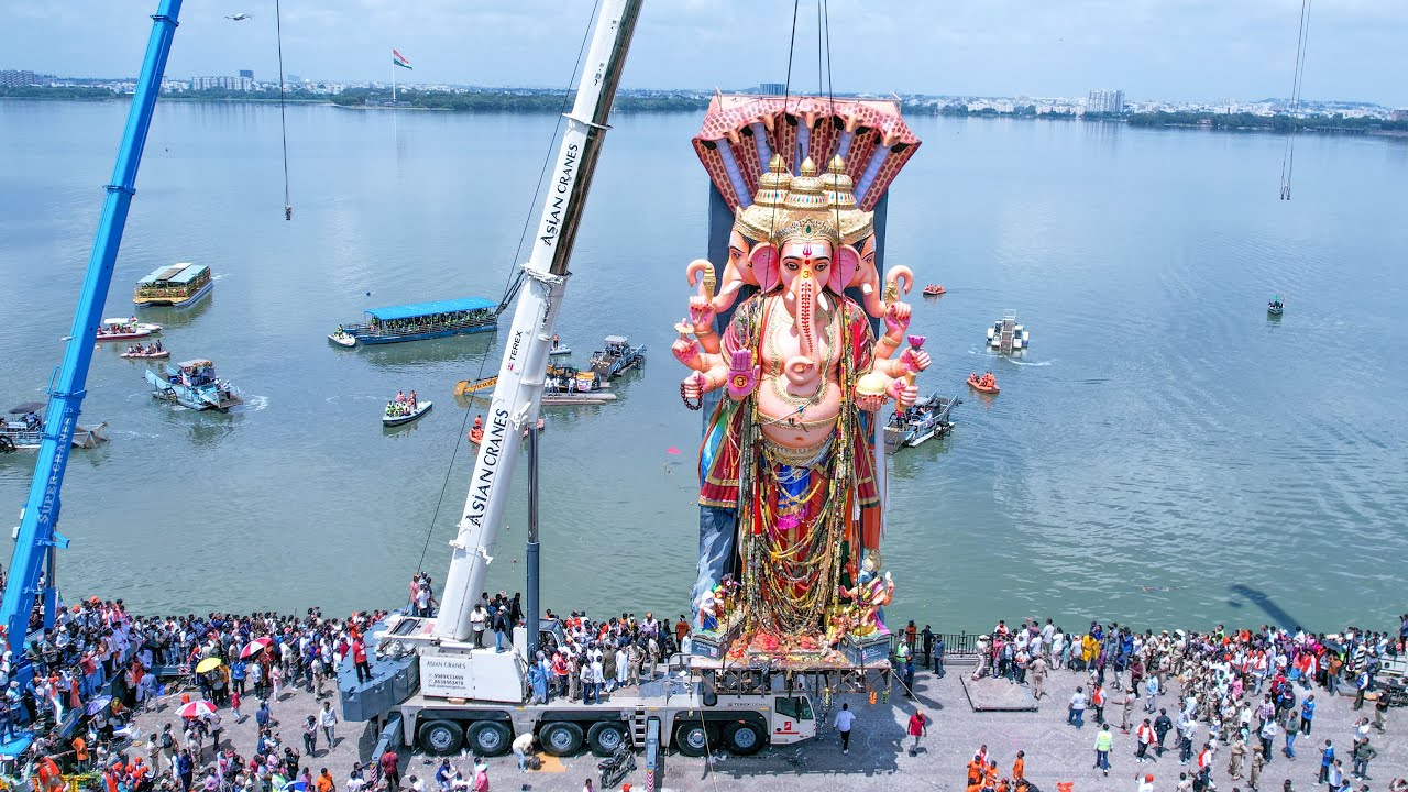 Khairatabad Ganesh Nimajjanam Drone visuals 2025 | Khairatabad Ganesh Nimajjanam 2025 #Khairatabad