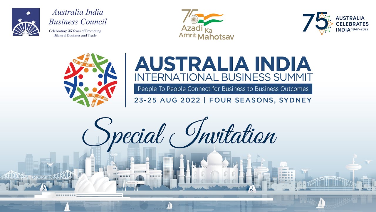 Australia India International Business Summit 2022 - Invitation