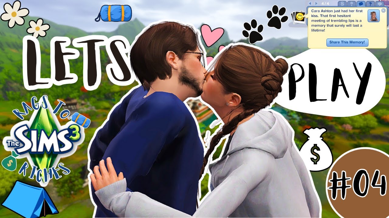 our first kiss & new family member ˗ | the sims 3: rags to riches #4